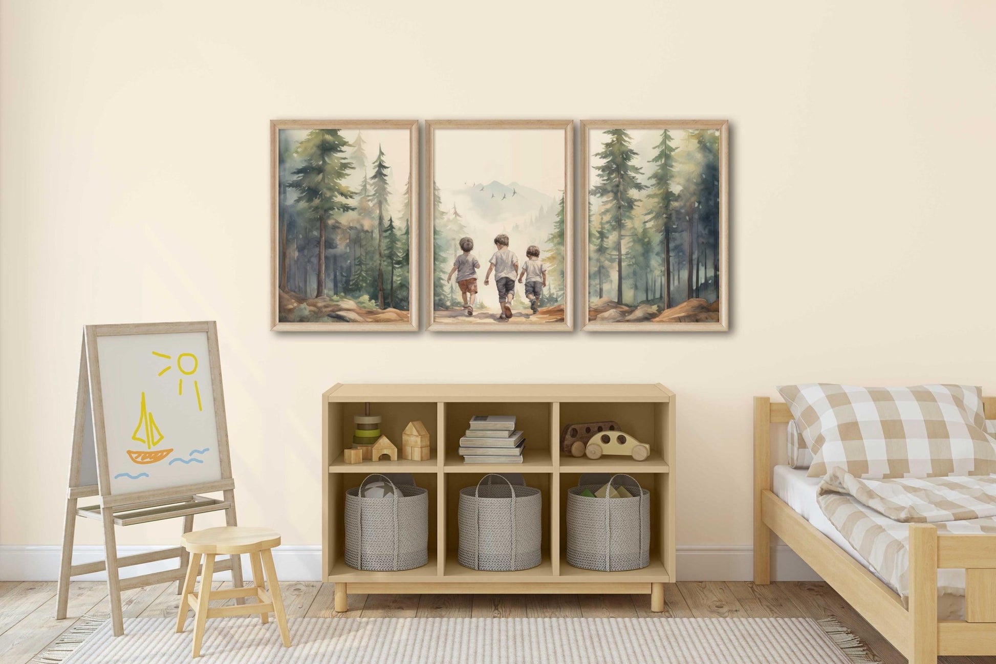 Brothers Room Decor, Brother Print, Three Brothers Painting, Set of 3, Adventure Wall Art Boy, Forest Nursery,PRINTABLE Brothers Bedroom Art - My Store