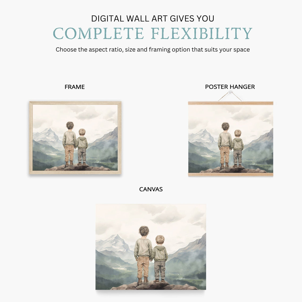 Brother Adventurers Wall Art – Adventure Boys Room Print