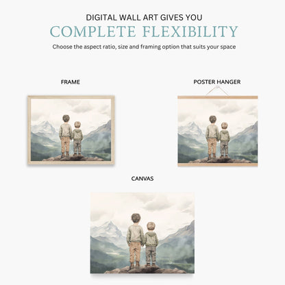 Brothers Room Print, Adventure Nursery Decor, Rustic Boys Wall Art - WildfieldPrints