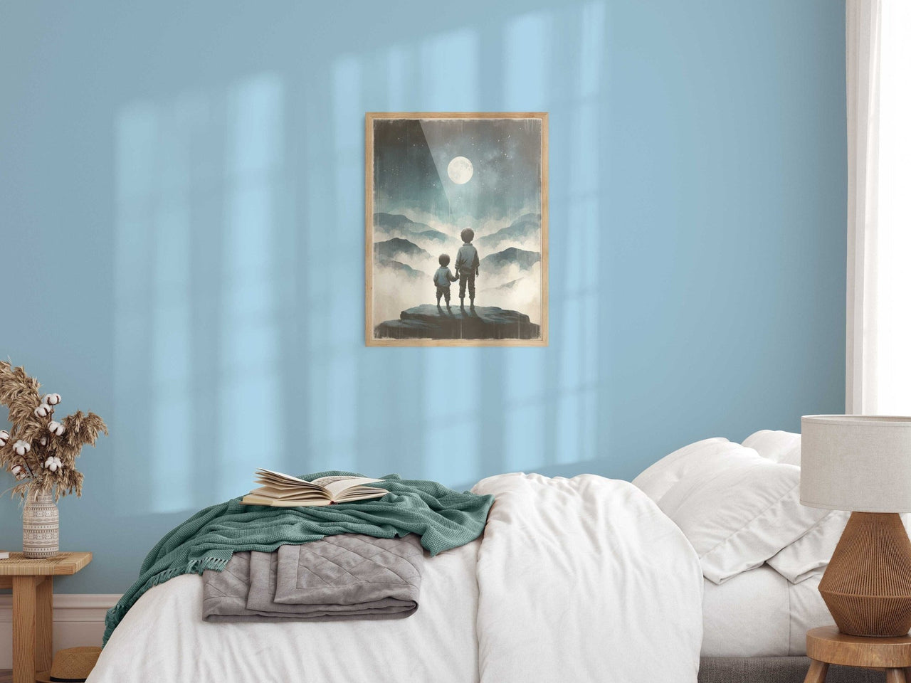 Moon & Stars Wall Art – Adventure Boys Room Print