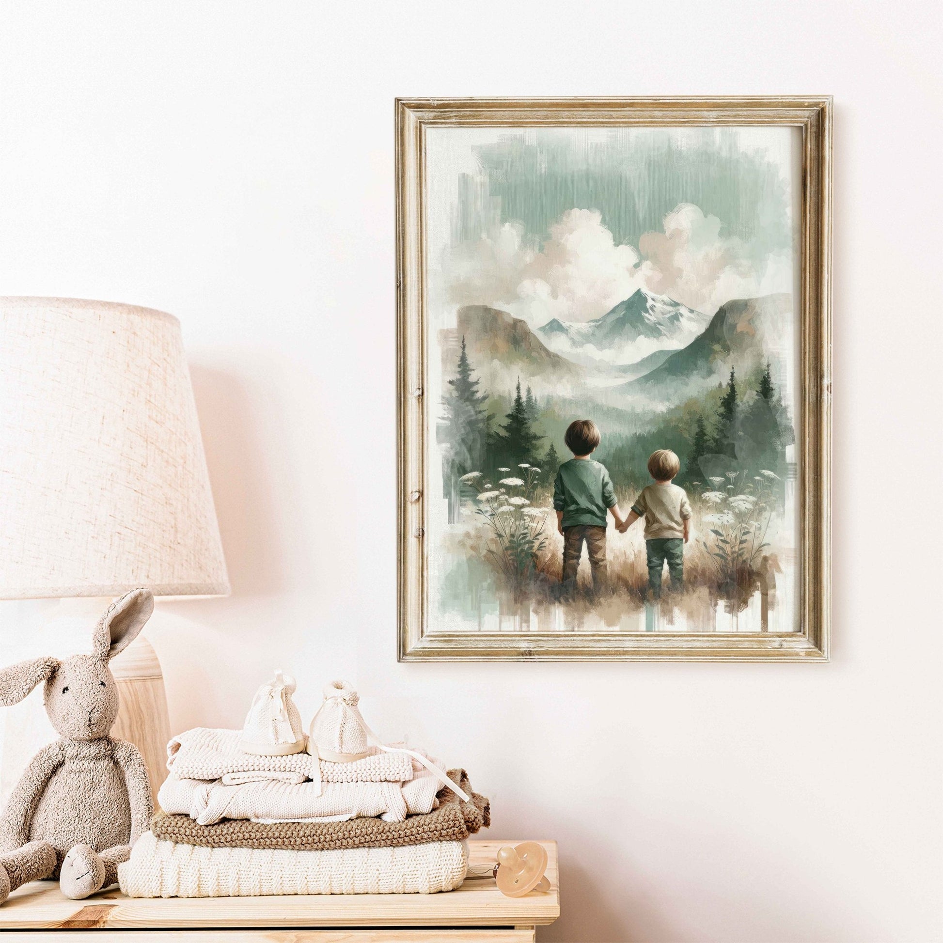 Brothers Room Print, Adventure Wall Art, Rustic Nature Decor - WildfieldPrints