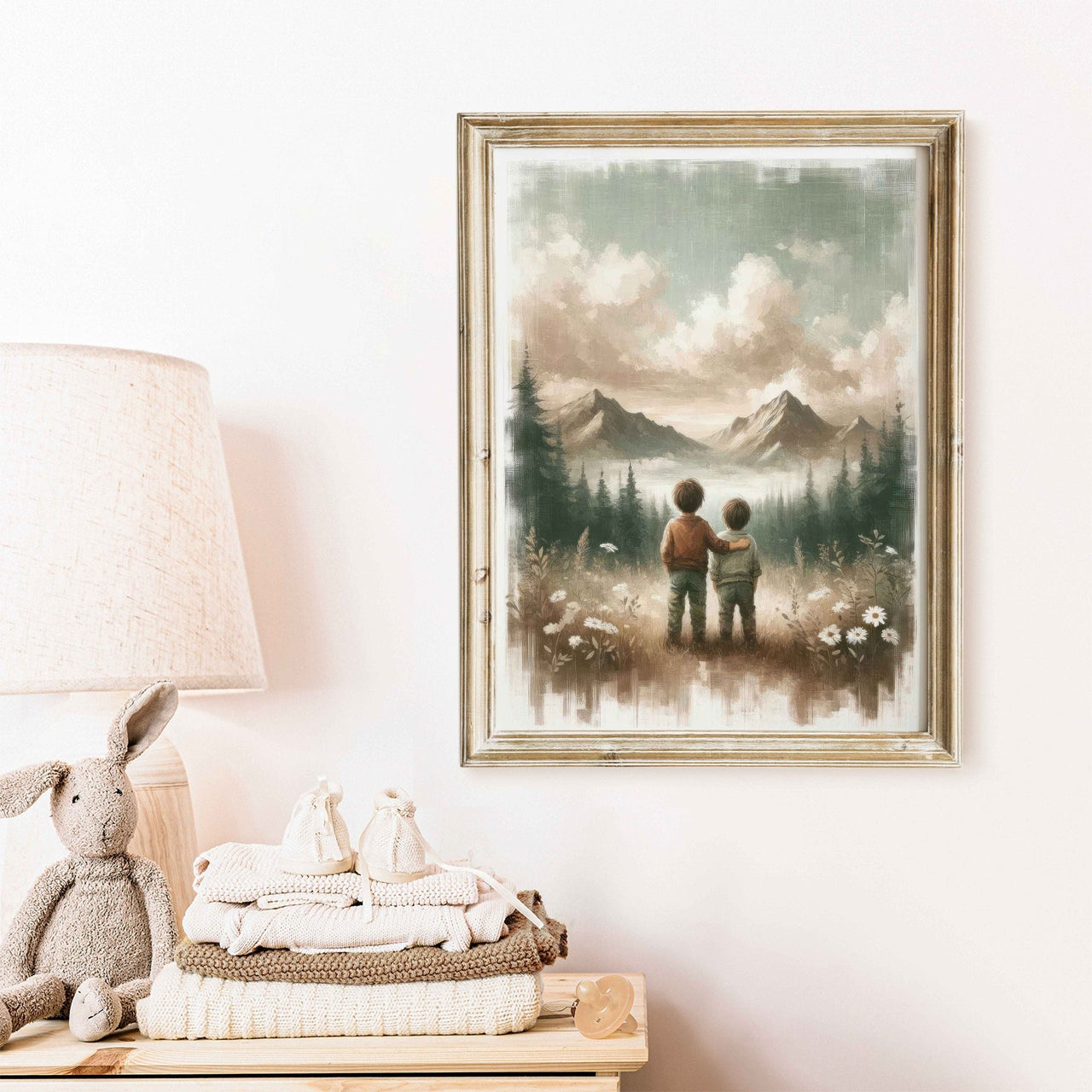 Brotherly Wilderness Adventure Wall Art – Nature Boys Room Print