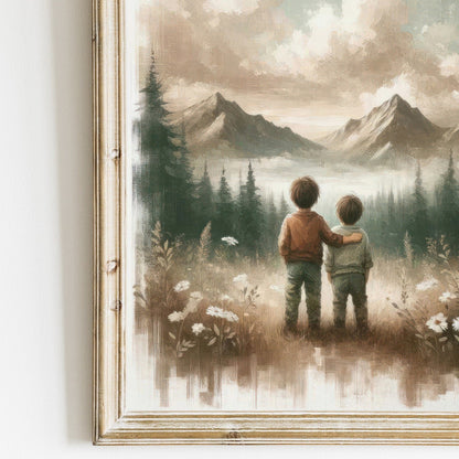 Brothers Room Print, Adventure Wall Art, Rustic Nature Decor - WildfieldPrints