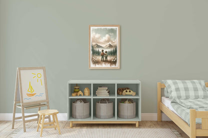 Brothers Room Print, Adventure Wall Art, Rustic Nature Decor - WildfieldPrints