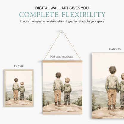 Brothers Room Print, Rustic Boys Bedroom Decor, Vintage Adventure Art - WildfieldPrints