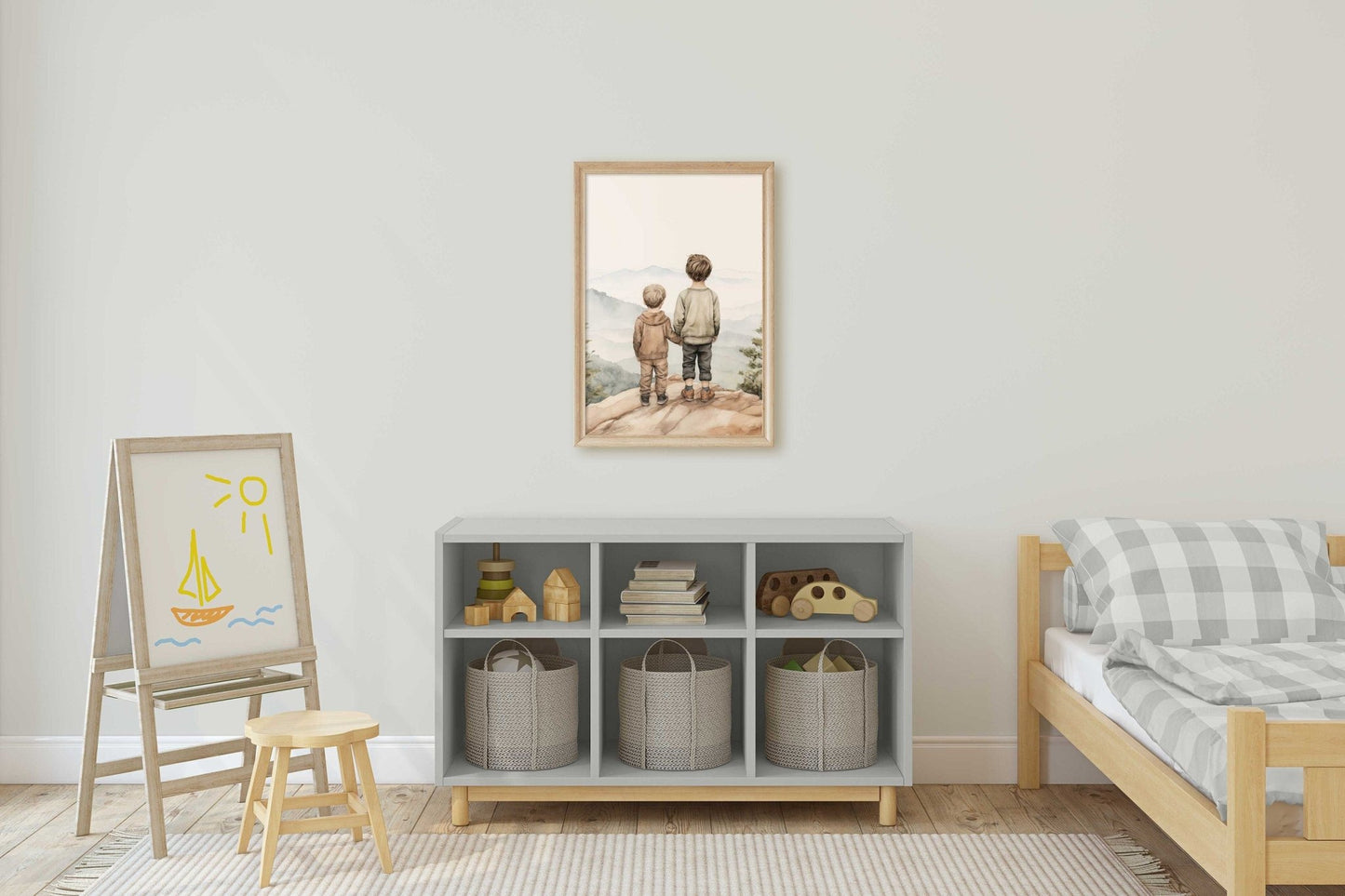 Brothers Room Print, Shared Bedroom Decor, Vintage Adventure Art - WildfieldPrints