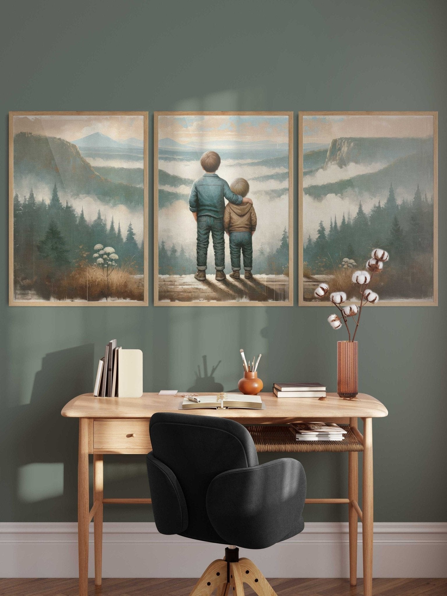 Brothers Room Prints, Adventure Nursery Decor, Mountain Wall Art - WildfieldPrints