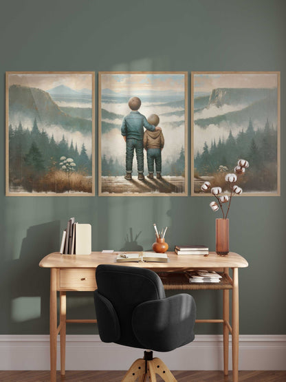 Brothers Room Prints, Adventure Nursery Decor, Mountain Wall Art - WildfieldPrints