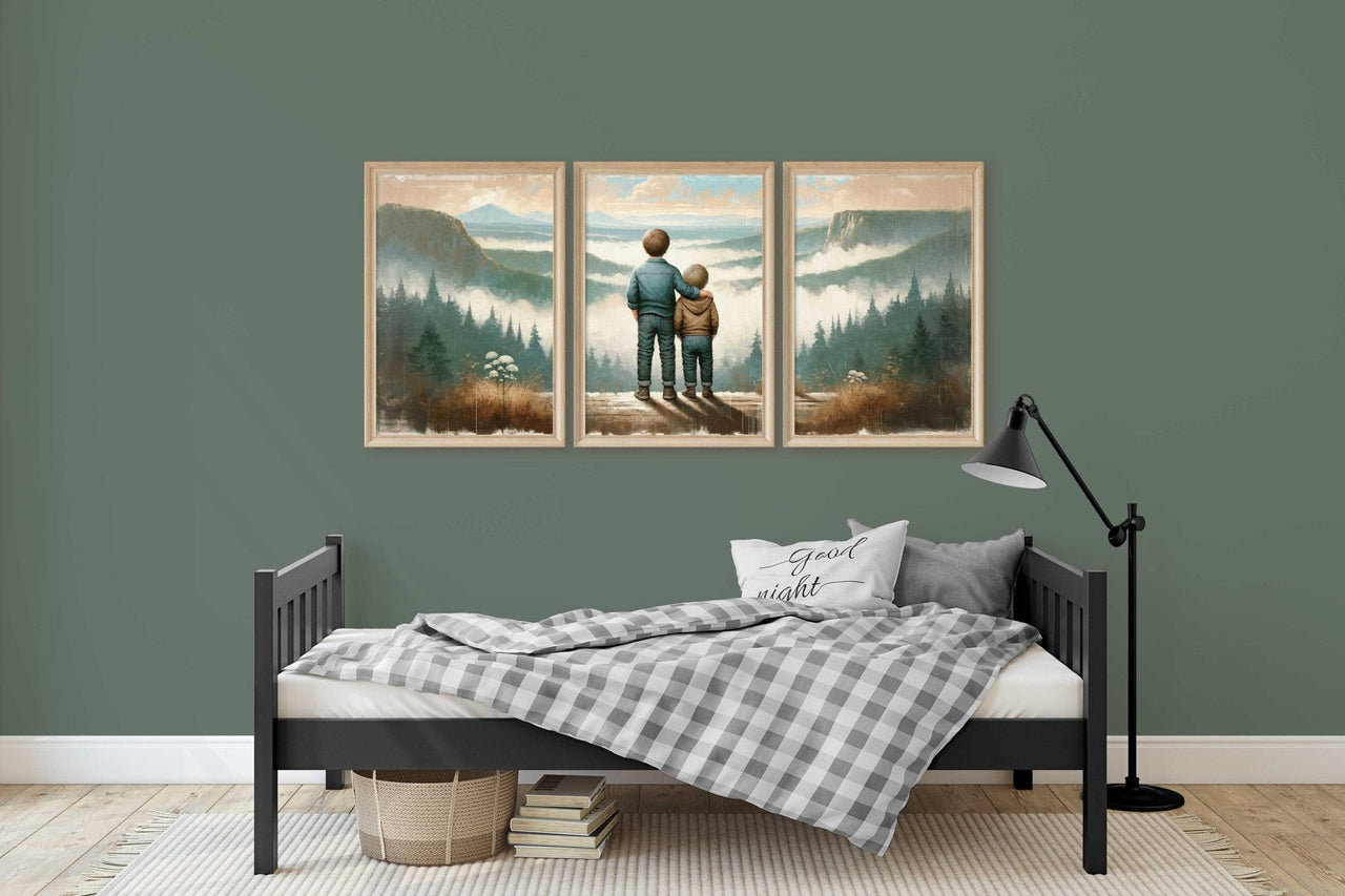 Mountain Wall Art – Adventure Boys Room Print • Set of 3