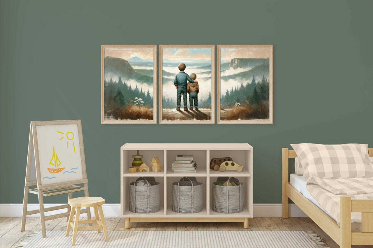 Mountain Wall Art – Adventure Boys Room Print • Set of 3
