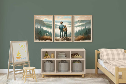 Brothers Room Prints, Adventure Nursery Decor, Mountain Wall Art - WildfieldPrints