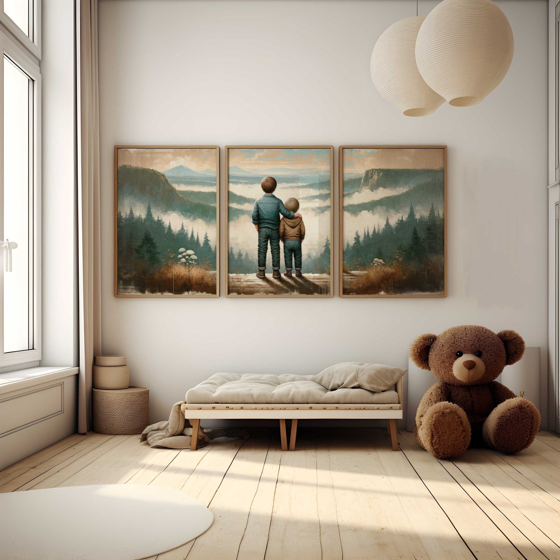 Brothers Room Prints, Adventure Nursery Decor, Mountain Wall Art - WildfieldPrints