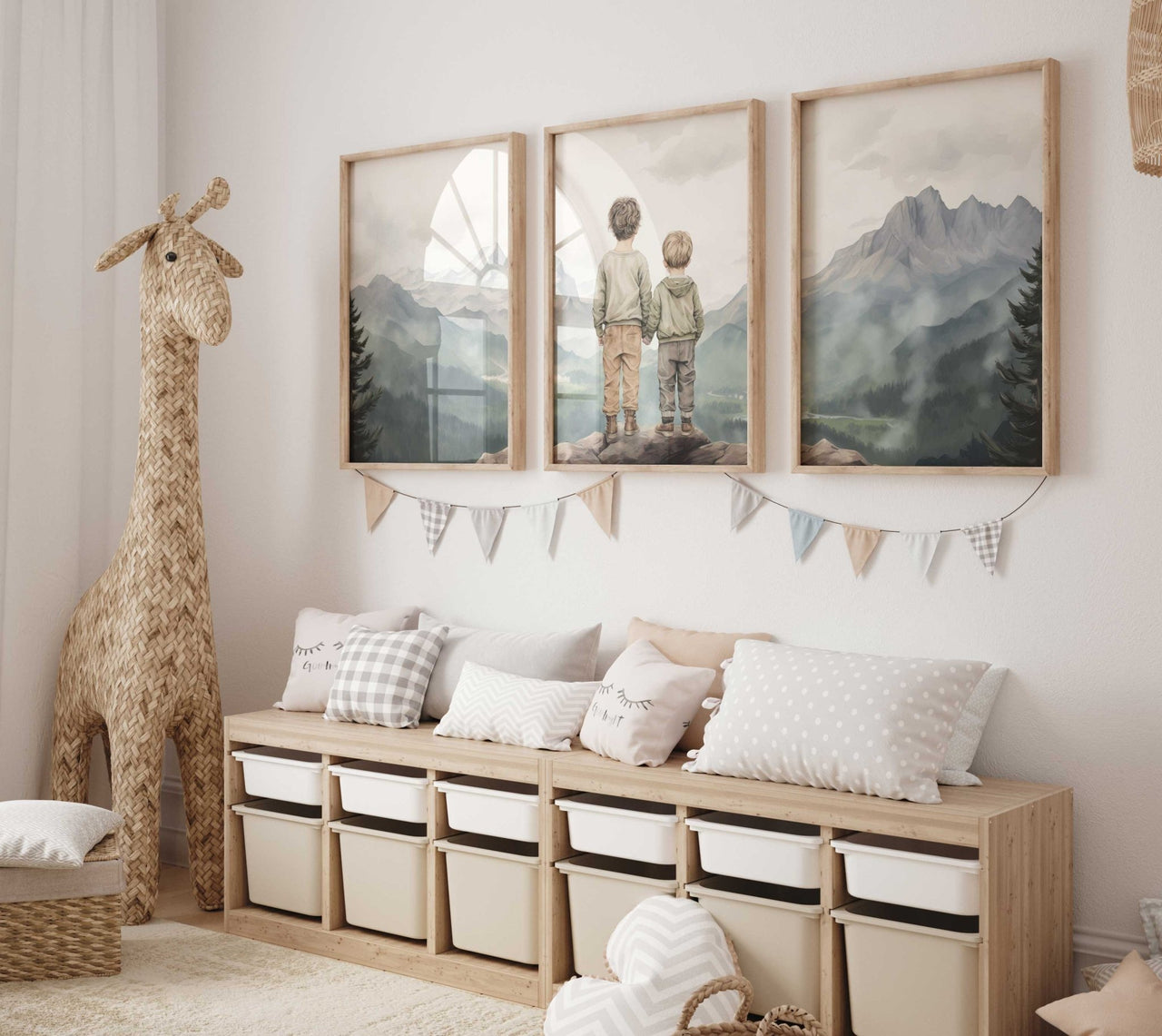 Sibling Adventure Wall Art – Boys Room Print • Set of 3