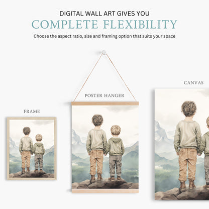 Brothers Room Prints, Adventure Nursery Decor, Rustic Wall Art - WildfieldPrints