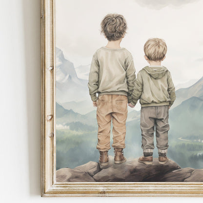 Brothers Room Prints, Adventure Nursery Decor, Rustic Wall Art - WildfieldPrints