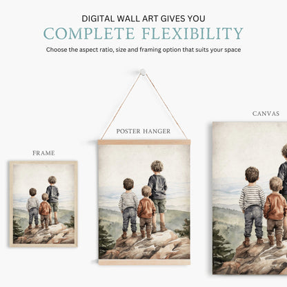 Brothers Room Wall Art, Adventure Paintings for Kids, Toddler Decor - WildfieldPrints