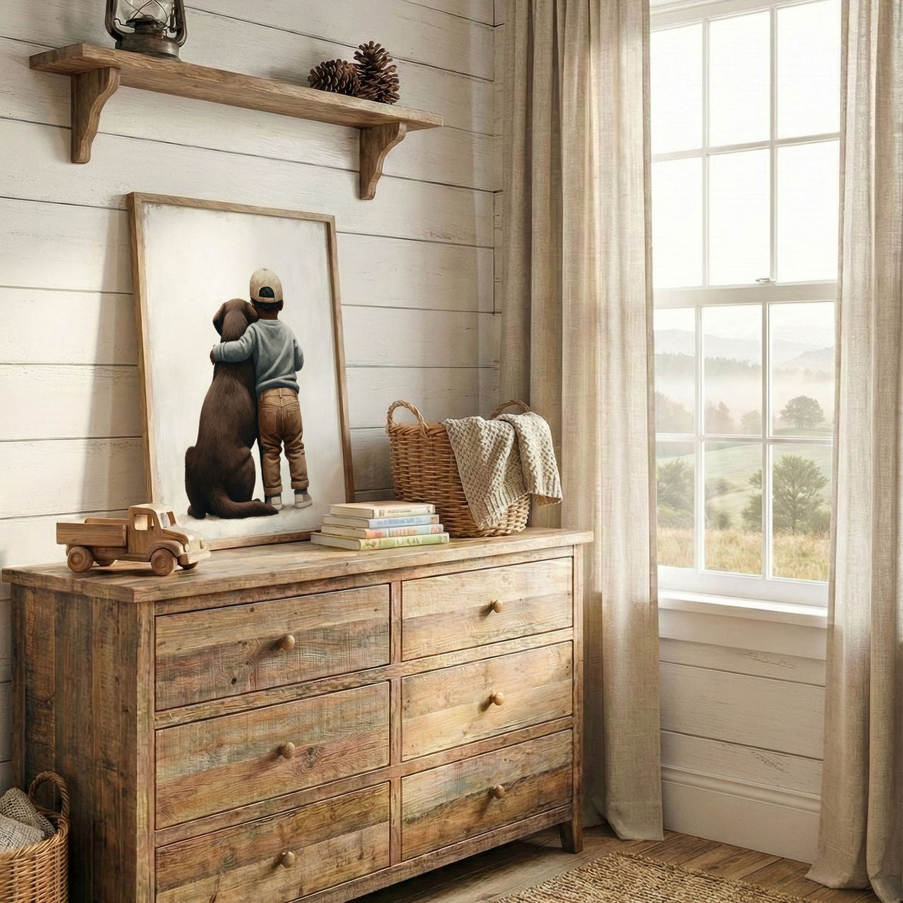 Brown Labrador Print – Dog Boys Room Wall Decor