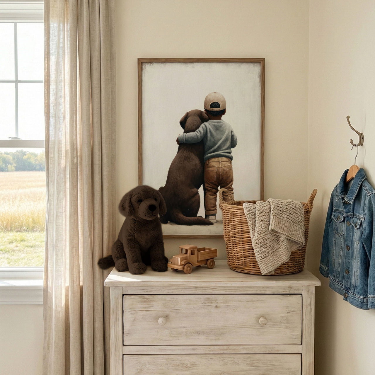 Brown Labrador Print – Dog Boys Room Wall Decor