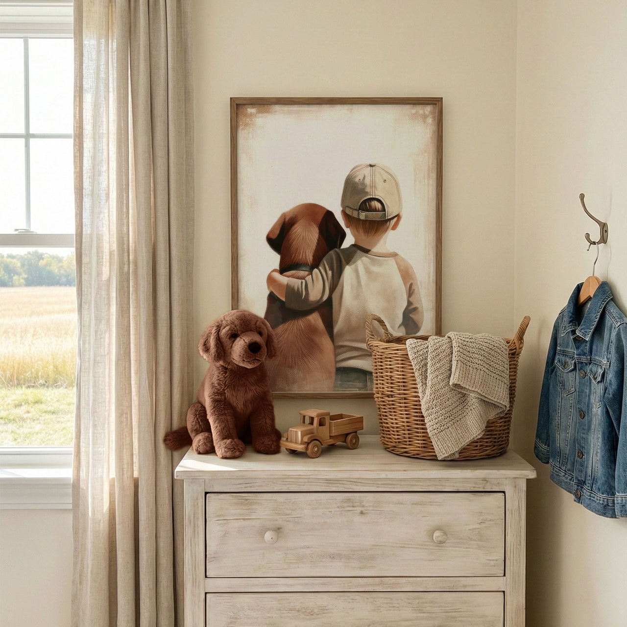 Brown Labrador Print – Dog Boys Room Wall Decor