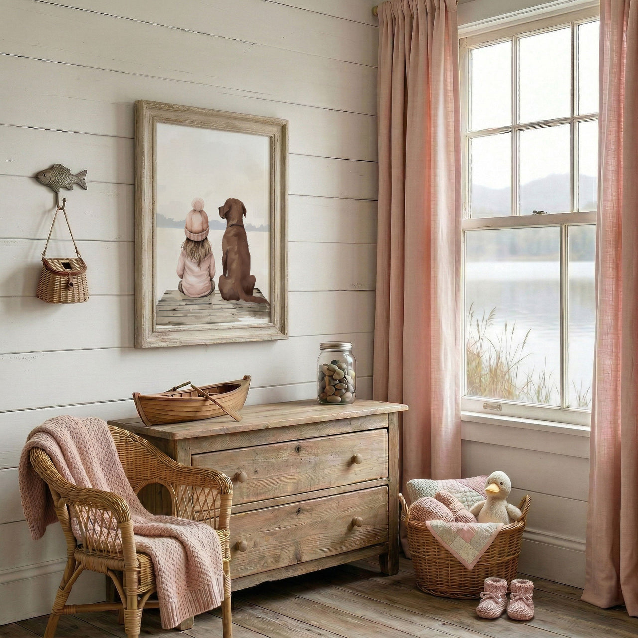 Brown Labrador Print – Dog Nursery Wall Art for Girls