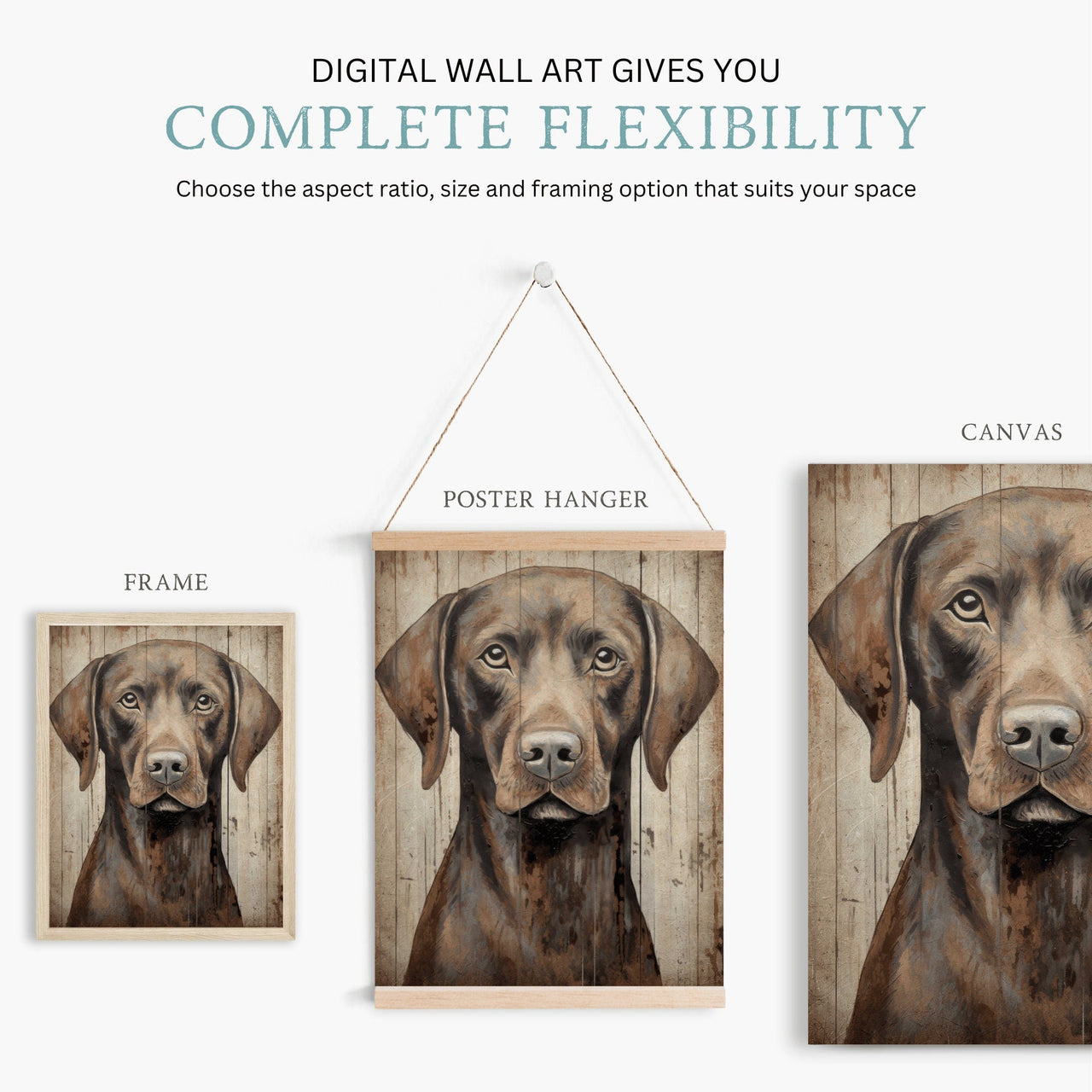 Brown Labrador Print – Dog Wall Decor for Living Room