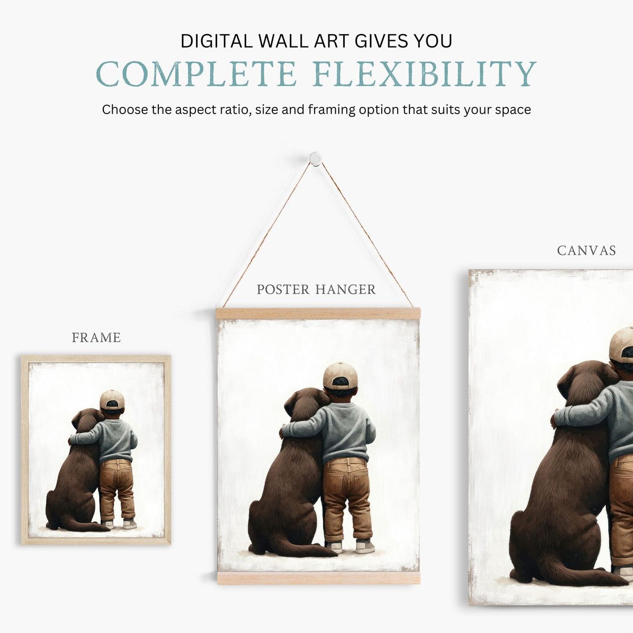 Brown Labrador Print – Dog Boys Room Wall Decor