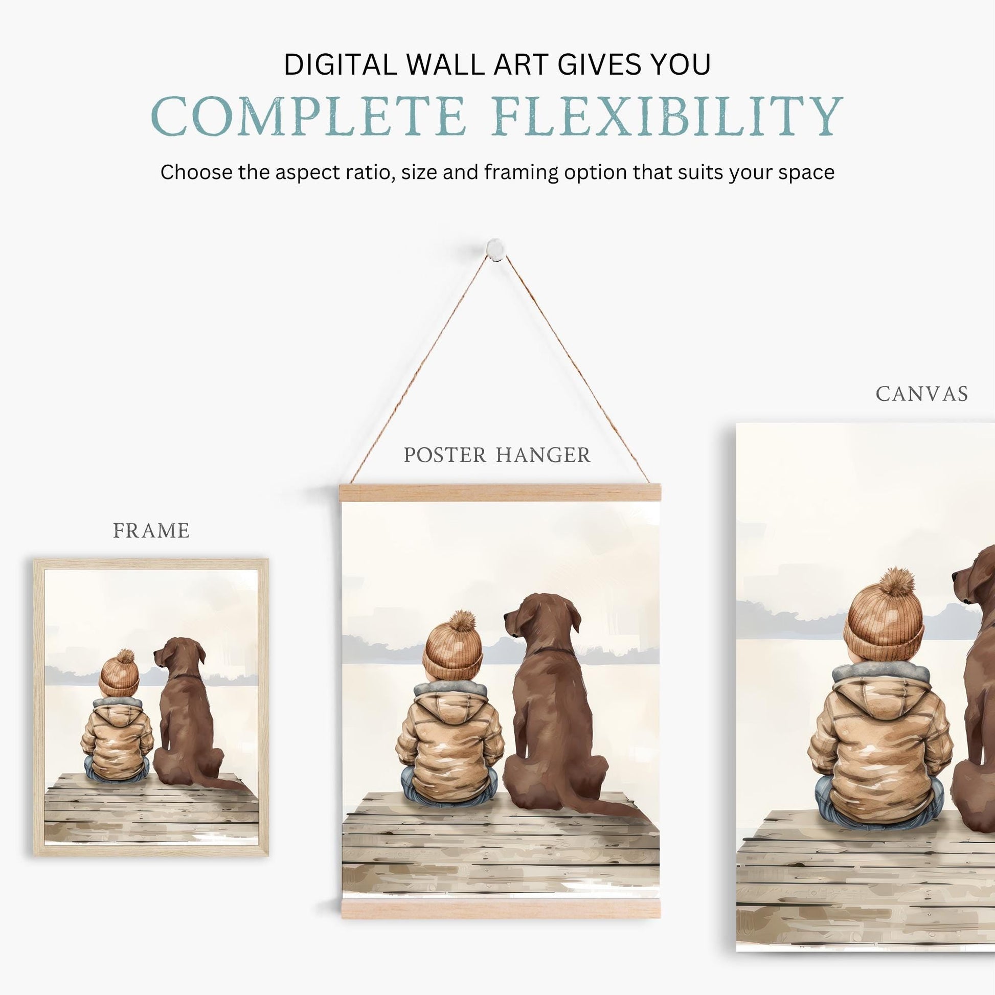 Brown Labrador Wall Art, Boys Room Decor, Dog Painting for Nursery - WildfieldPrints