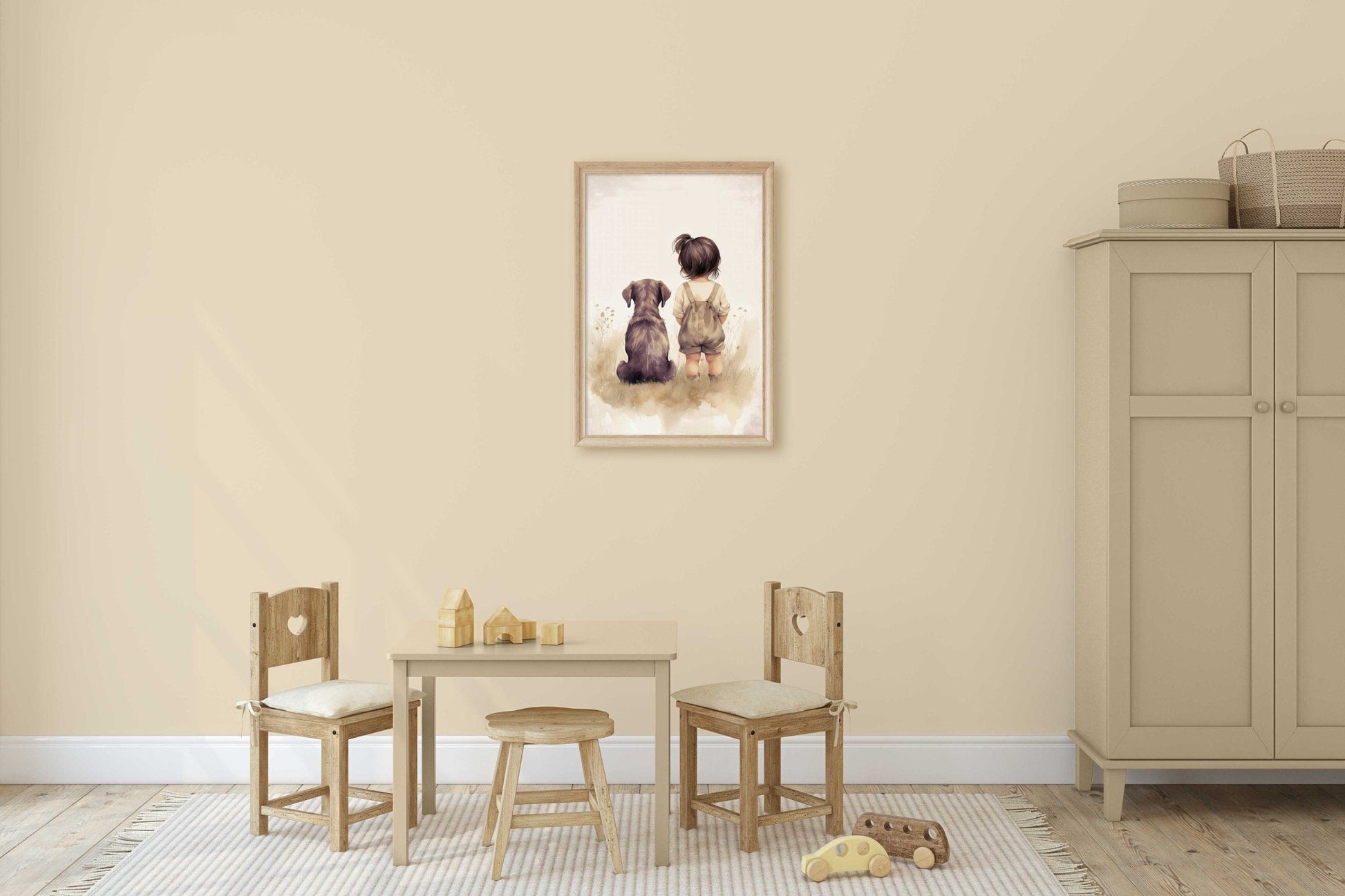 Brown Labrador Wall Art, Cute Dog Nursery Decor, Lab Dog Print - WildfieldPrints