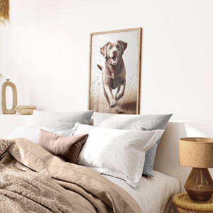 Brown Labrador Wall Art, Rustic Dog Decor, Border Collie Gift - WildfieldPrints