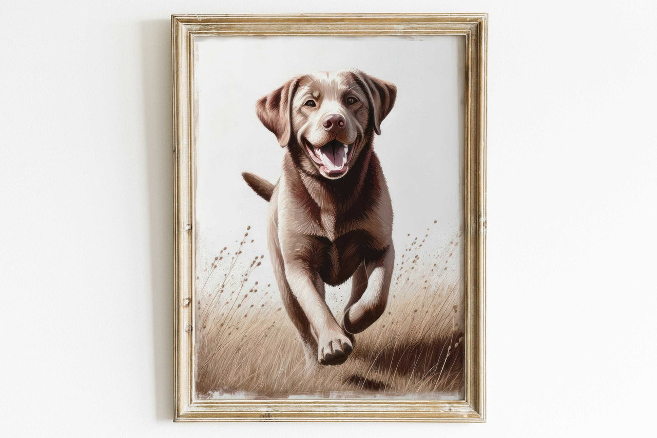 Brown Labrador Wall Art – Dog Living Room Print