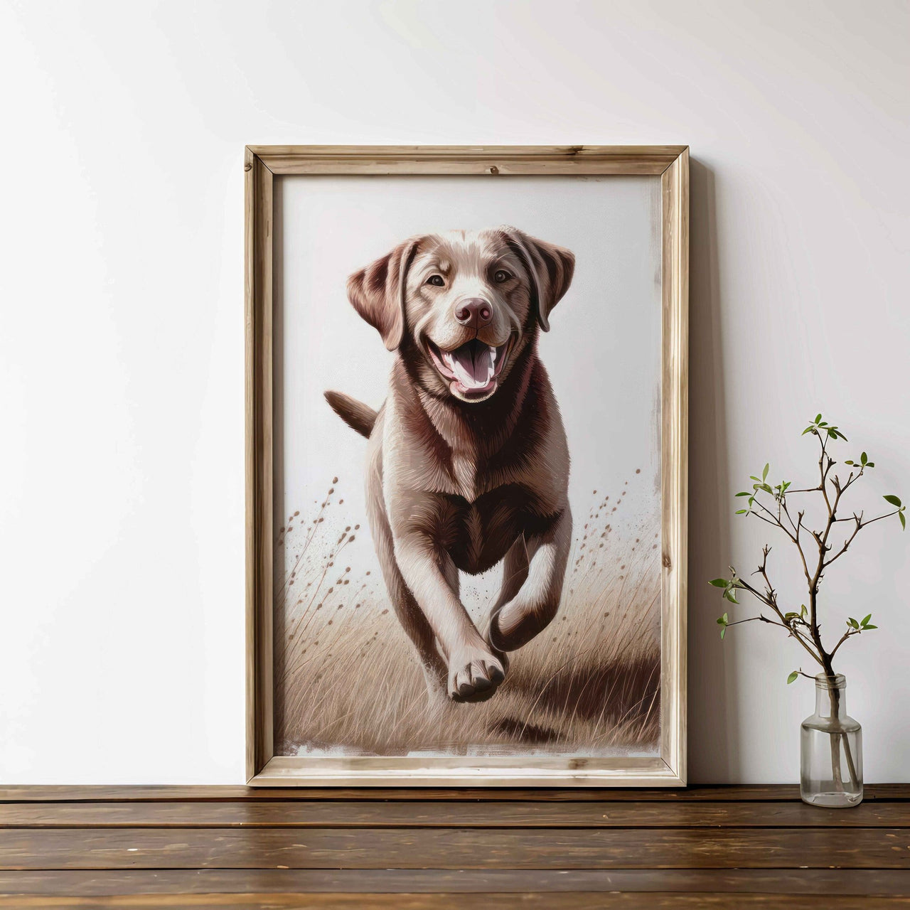 Brown Labrador Wall Art – Dog Living Room Print