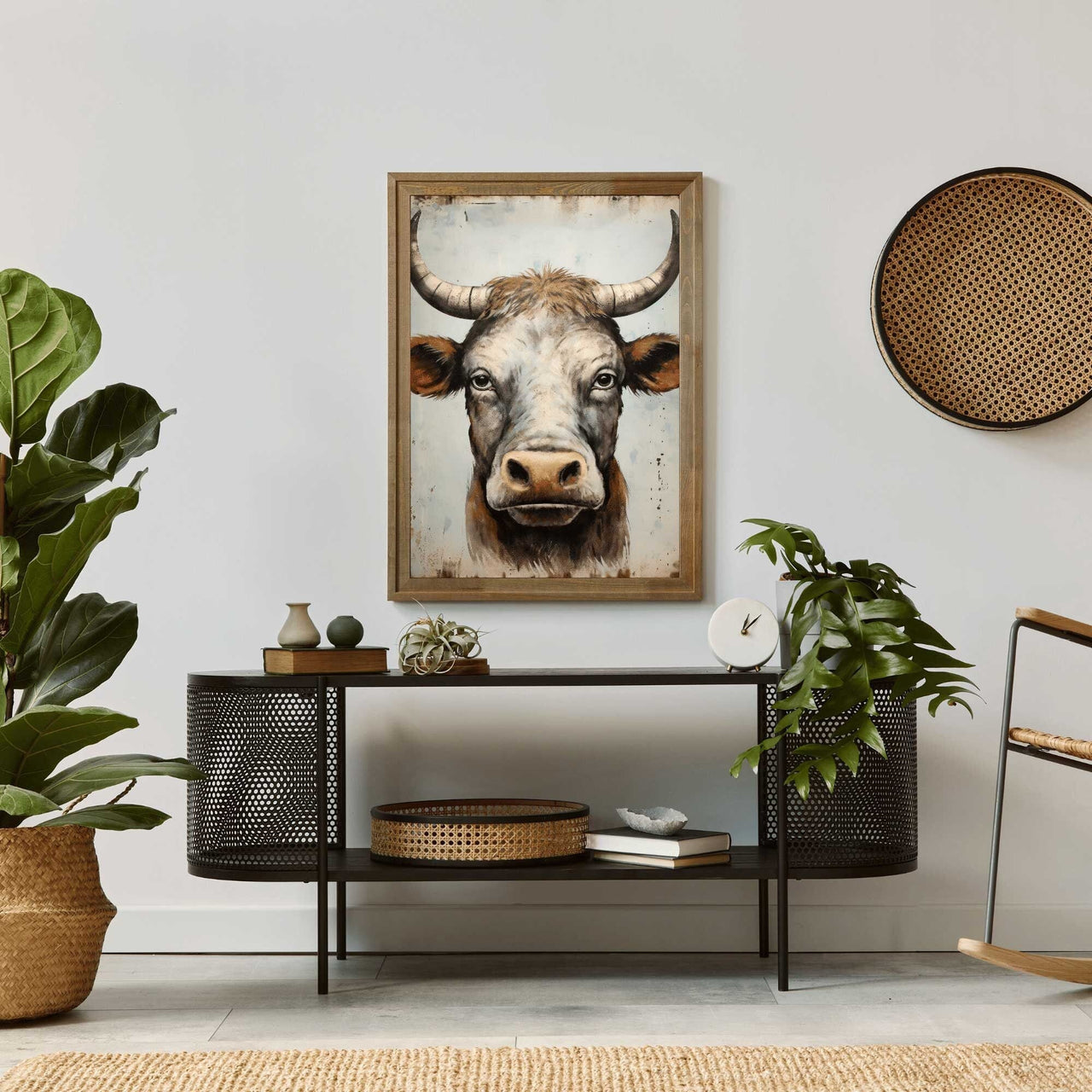 Bull Wall Art – Farm Animal Living Room Print