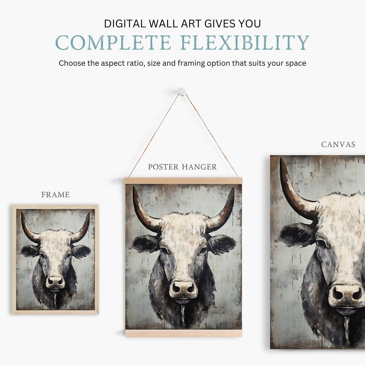 Bull Print – Farm Animal Nursery Wall Decor