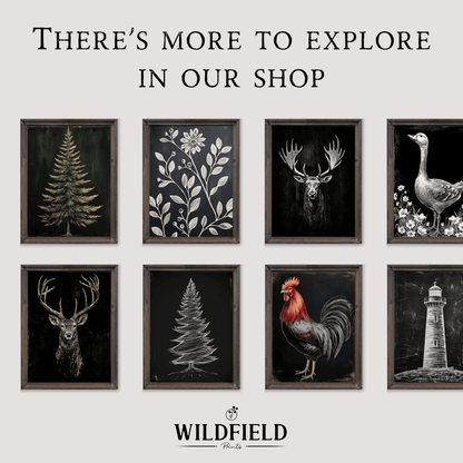 Bull Wall Art, Rustic Farmhouse Decor, Unique Cow Print - WildfieldPrints