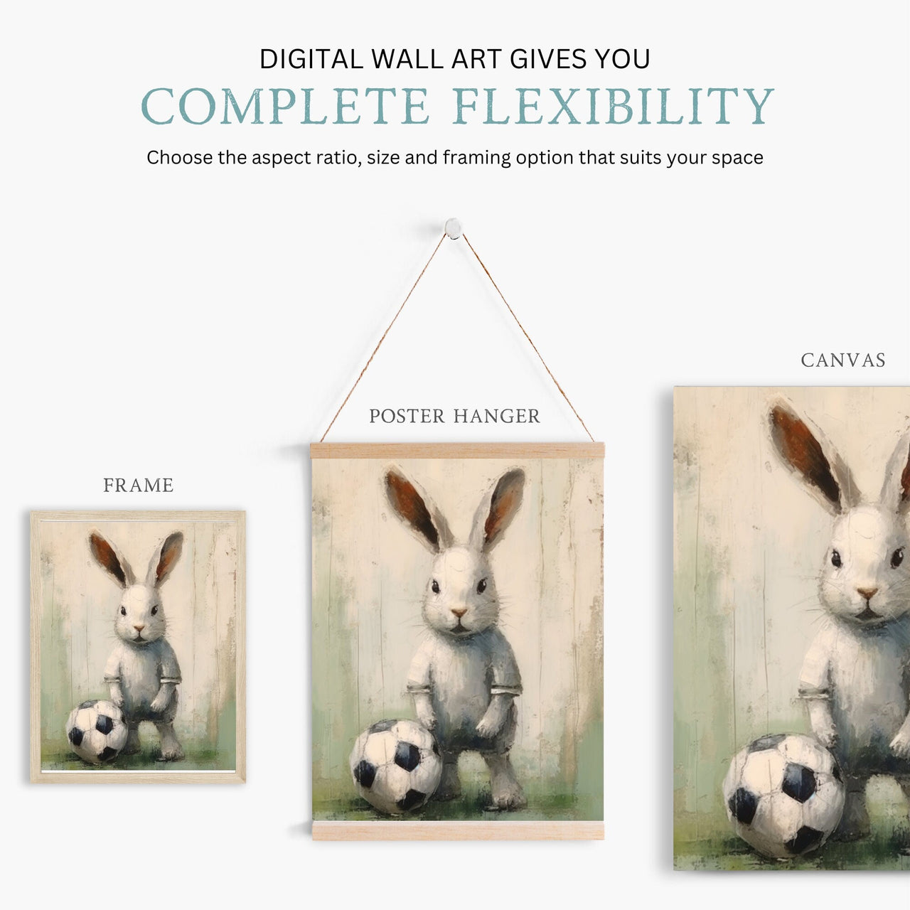 Bunny Wall Art – Animal Kids Room Print