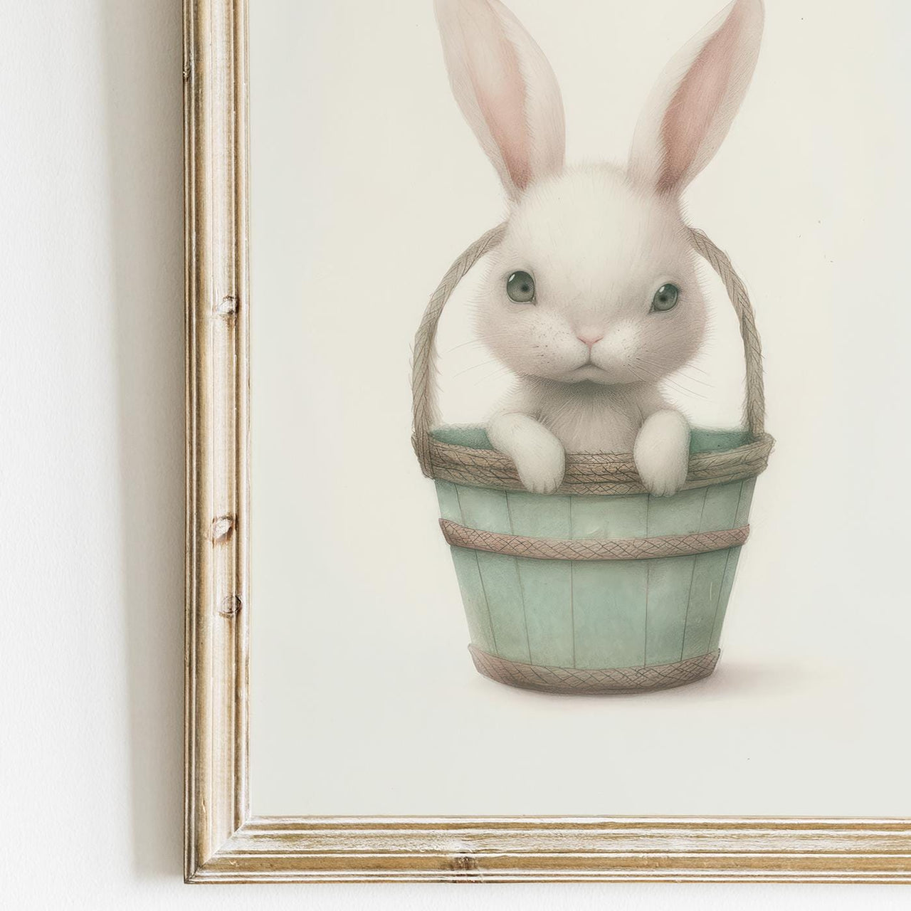 Bunny Wall Art – Animal Nursery Print for Baby Girl Room