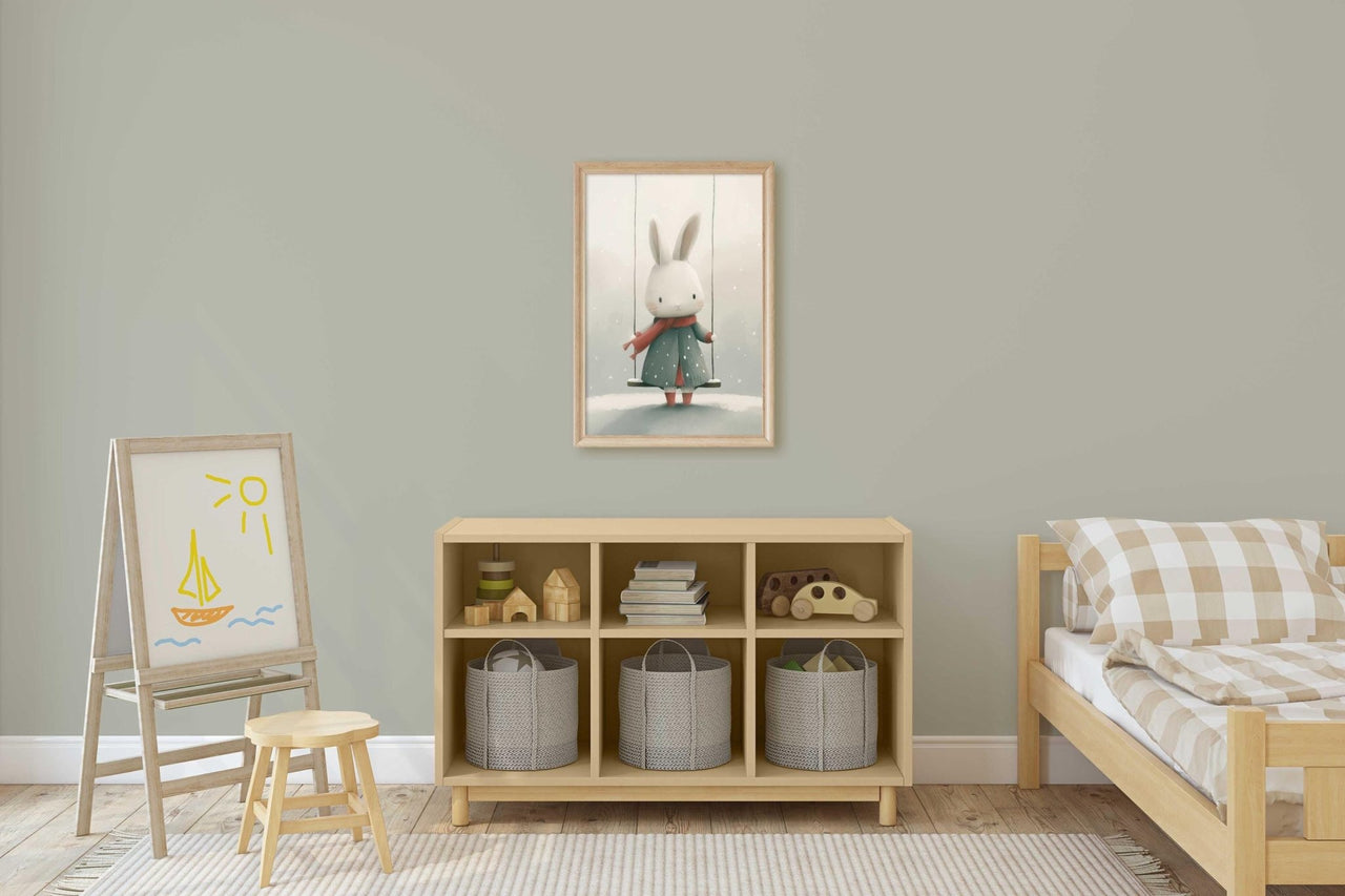 Whimsical Bunny Wall Art – Animal Kids Room Decor