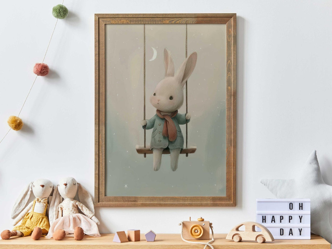 Bunny Wall Art – Animal Kids Room Print