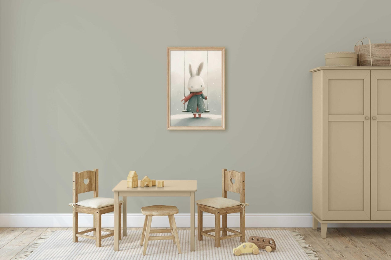 Whimsical Bunny Wall Art – Animal Kids Room Decor