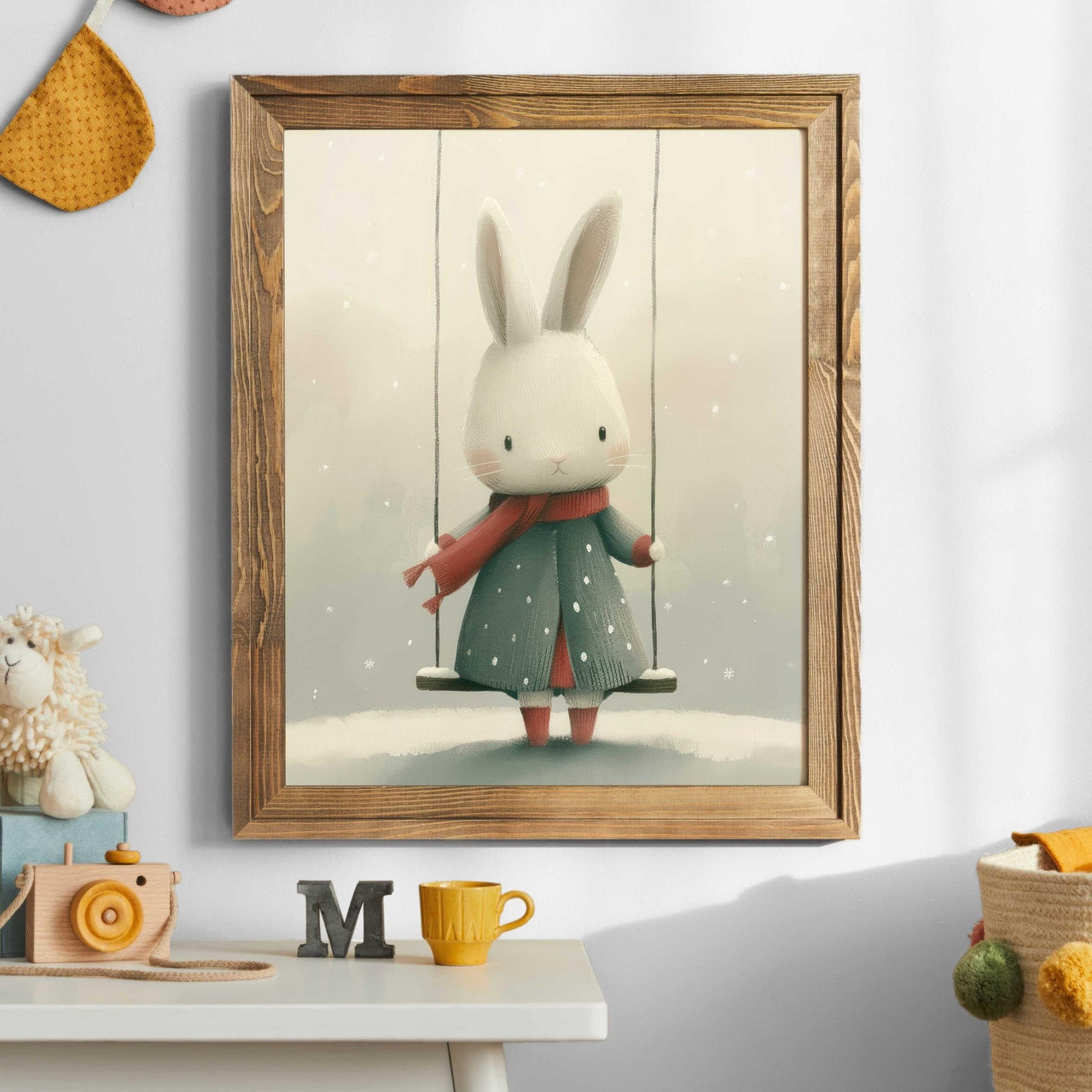 Whimsical Bunny Wall Art – Animal Kids Room Decor