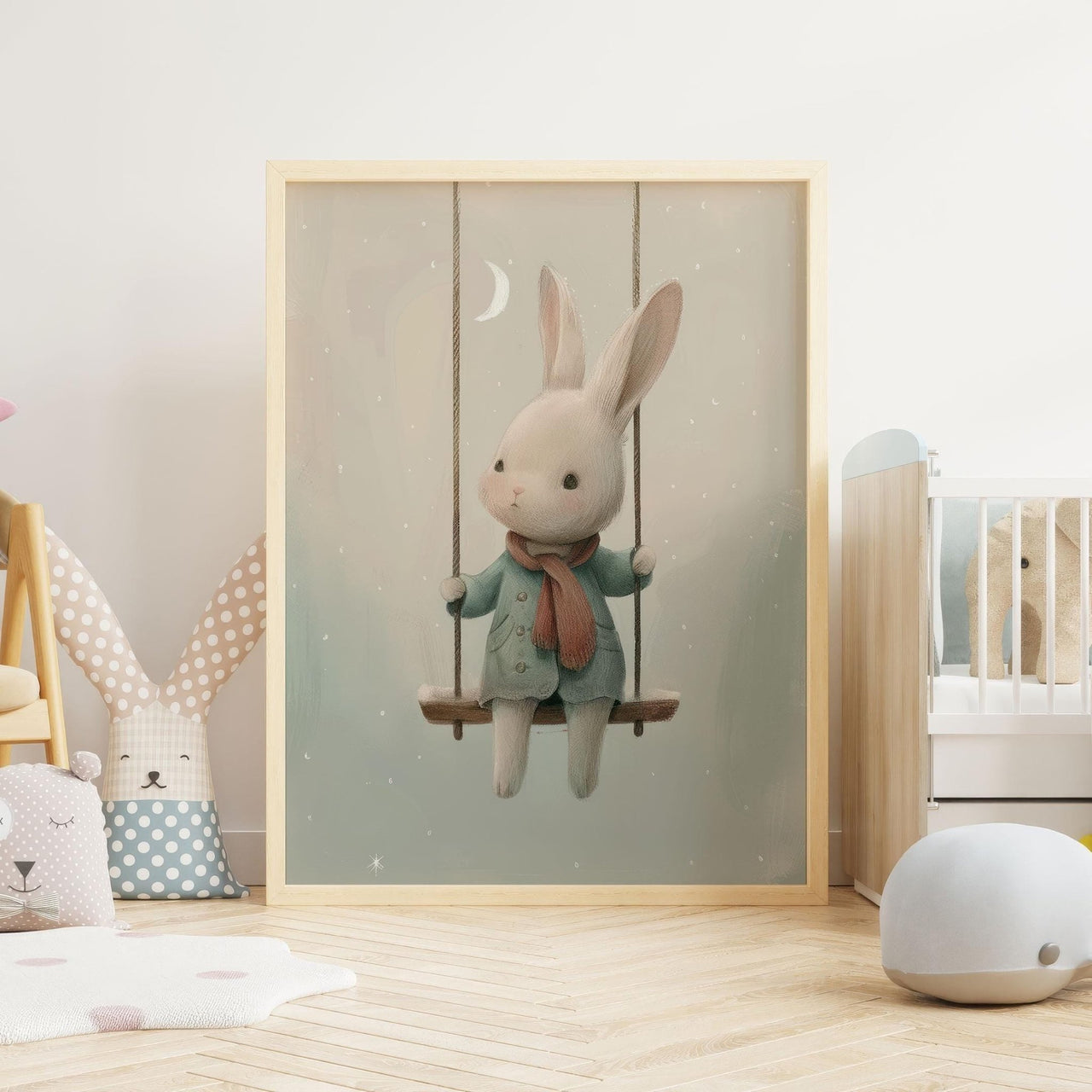 Bunny Wall Art – Animal Kids Room Print