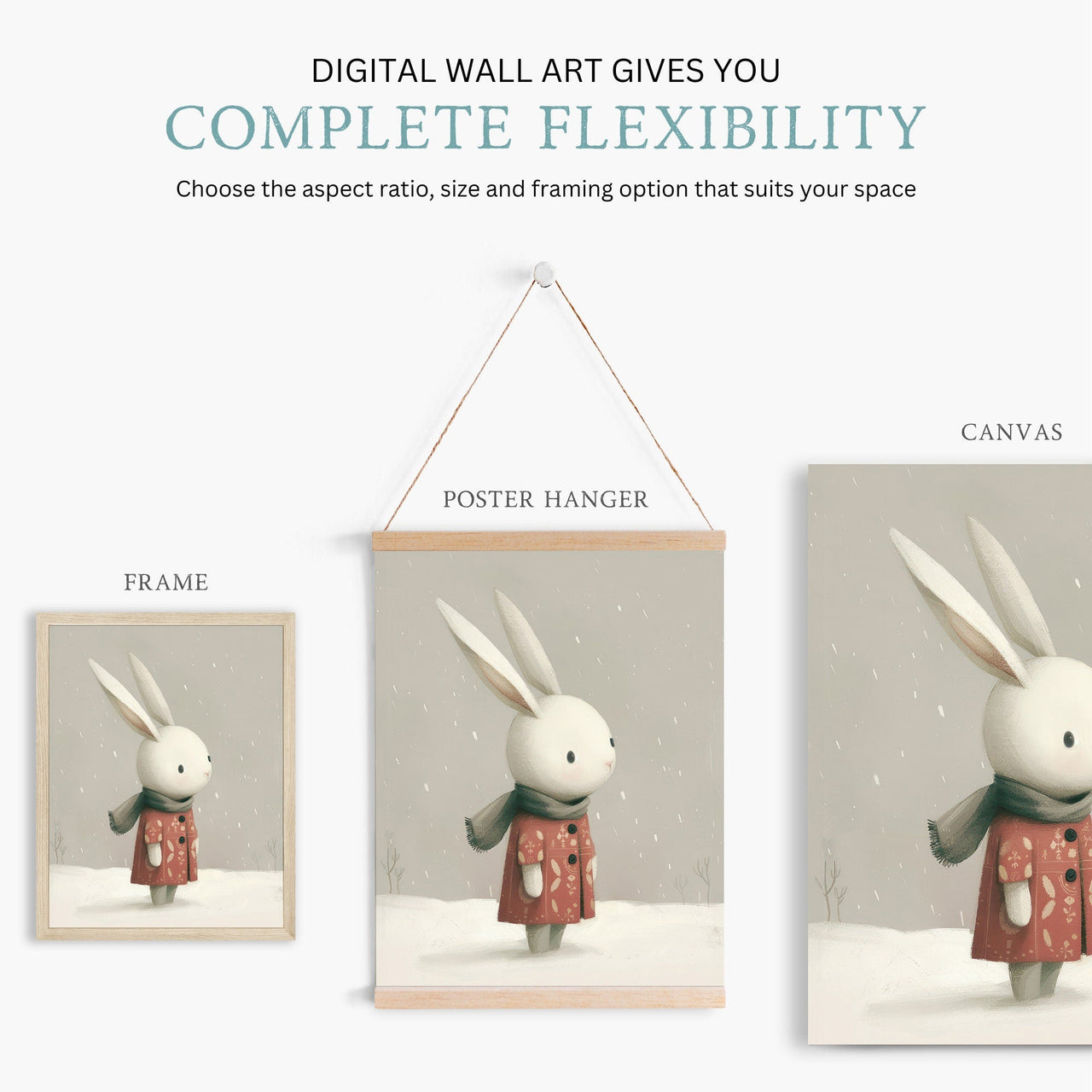 Bunny Wall Art – Animal Kids Room Print