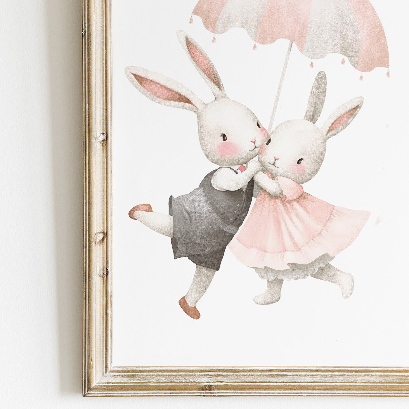 Bunny Nursery Wall Decor, Cute Animal Art for Kids Bedroom - WildfieldPrints