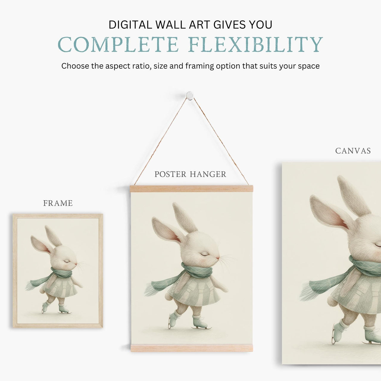 Bunny Wall Art – Animal Kids Room Print