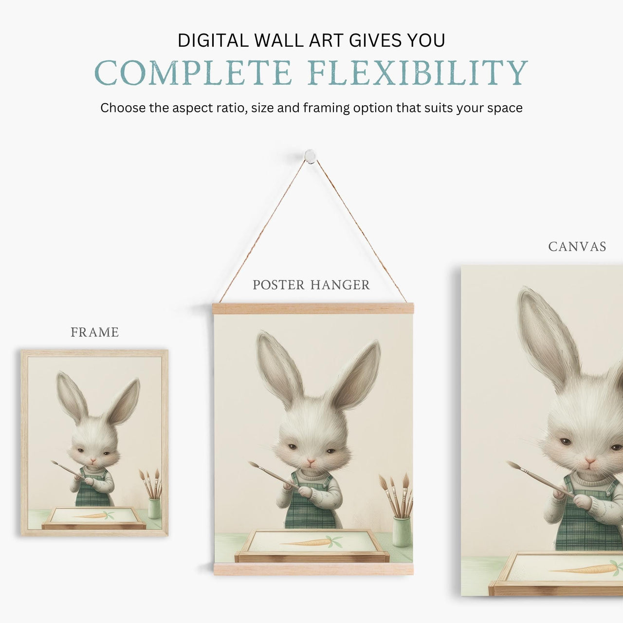 Bunny Wall Art – Animal Kids Room Print