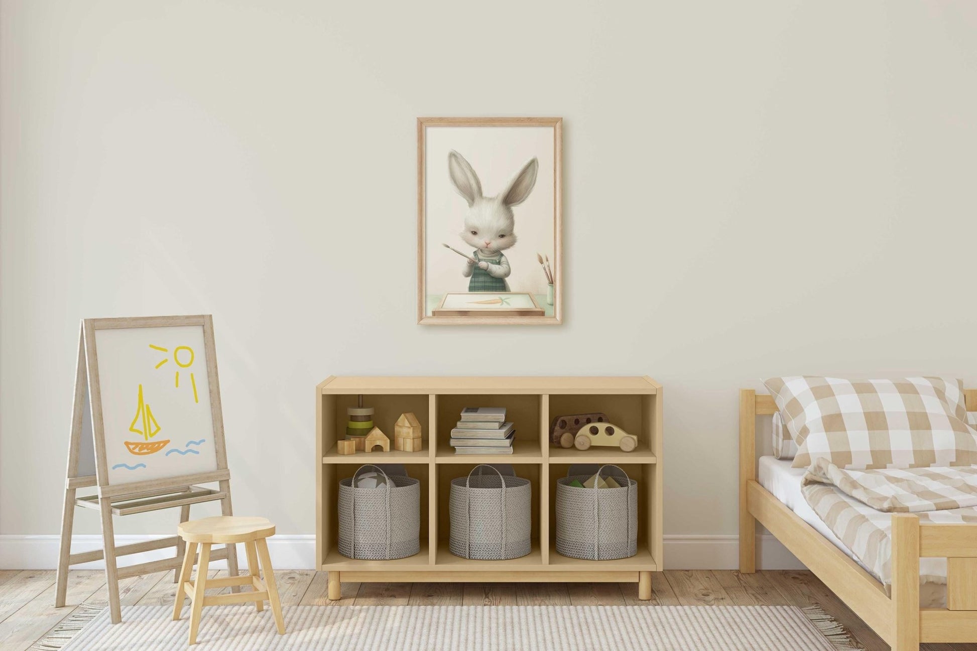 Bunny Nursery Wall Decor, Whimsical Animal Art for Kids' Room - WildfieldPrints