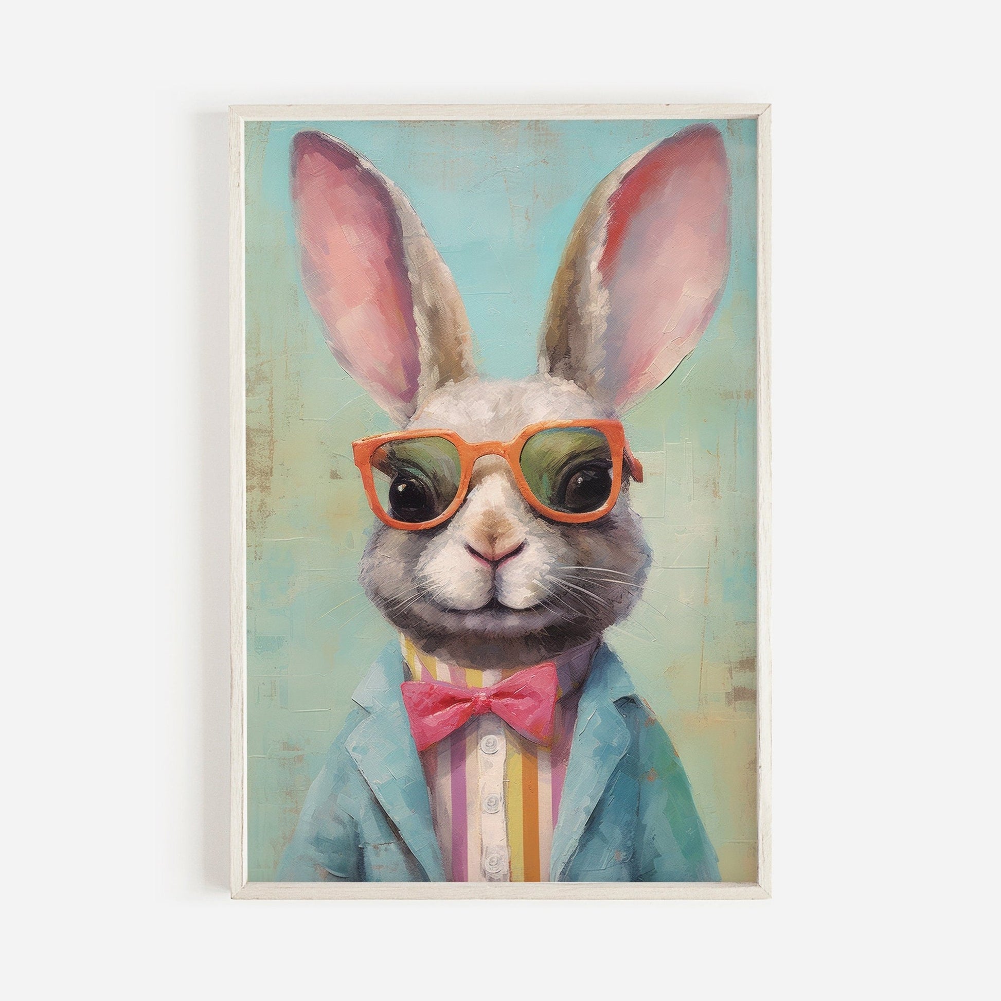 Bunny Wall Decor, Vintage Animal Art, Whimsical Nursery Decor - WildfieldPrints