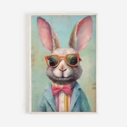 Bunny Wall Decor, Vintage Animal Art, Whimsical Nursery Decor - WildfieldPrints