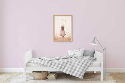 Butterfly Nursery Art, Wildflower Wall Decor, Girls Room Decor - WildfieldPrints