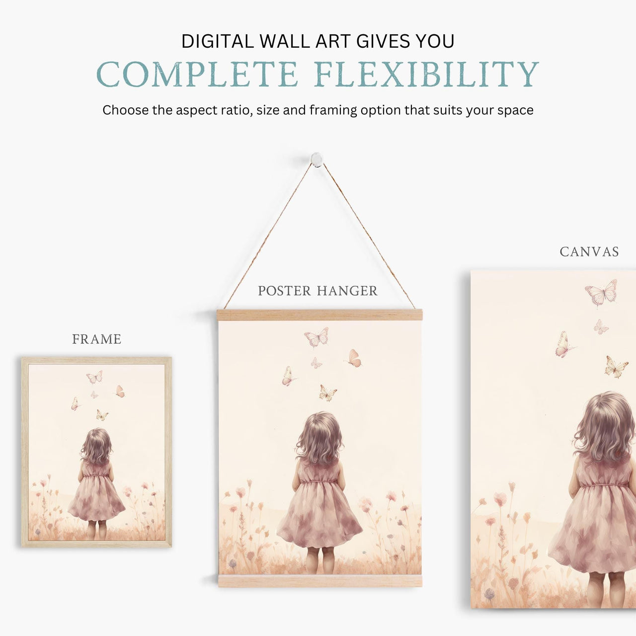 Butterfly Wall Art – Animal Girls Room Print